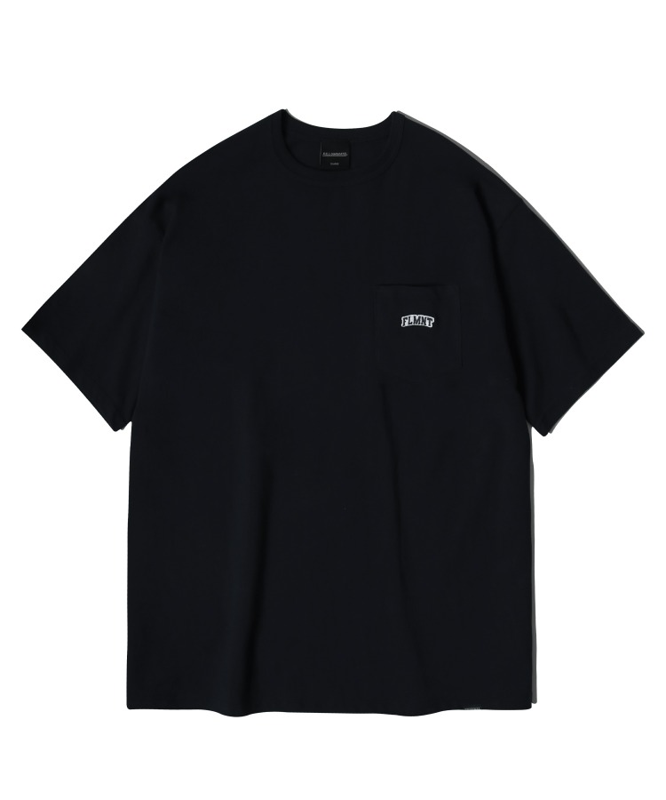 스몰 로고 포켓 티셔츠-블랙-FILLUMINATE