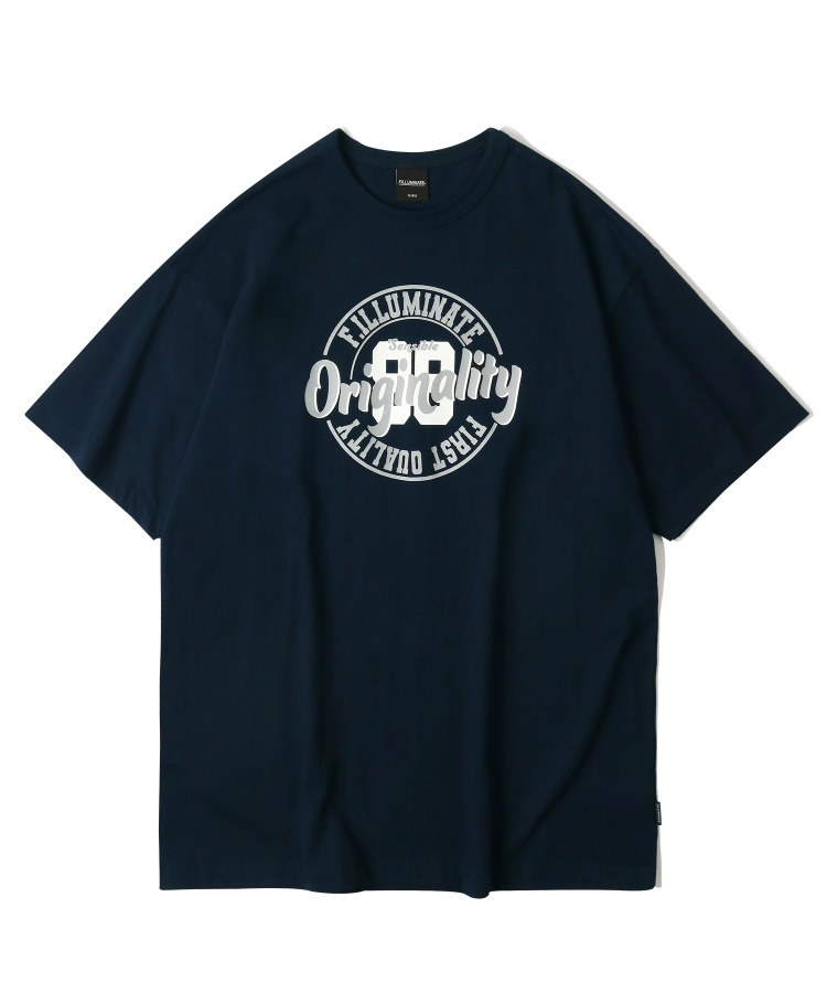 88 라운드 로고 티셔츠-네이비-FILLUMINATE