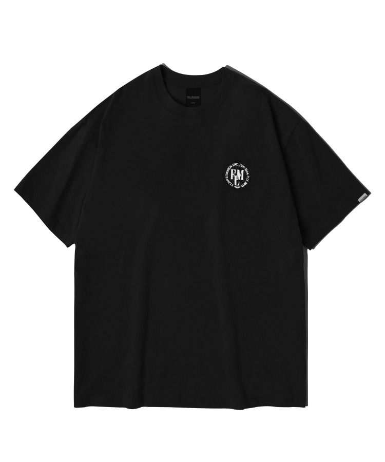 피그먼트 써클 로고 티셔츠-블랙-FILLUMINATE
