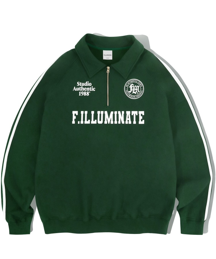 FLM 클럽 스웨트 하프 셔츠-그린-FILLUMINATE