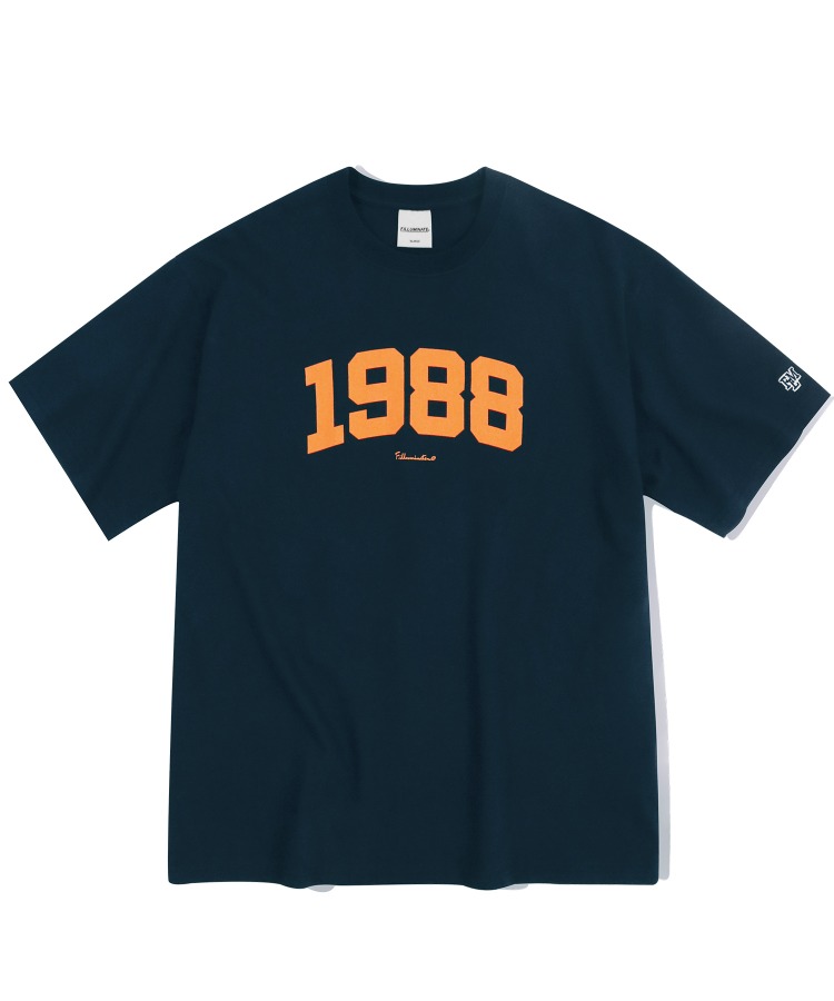 오버핏 1988 커시브 티셔츠-네이비-FILLUMINATE