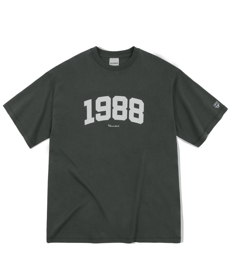 오버핏 1988 커시브 티셔츠-차콜-FILLUMINATE