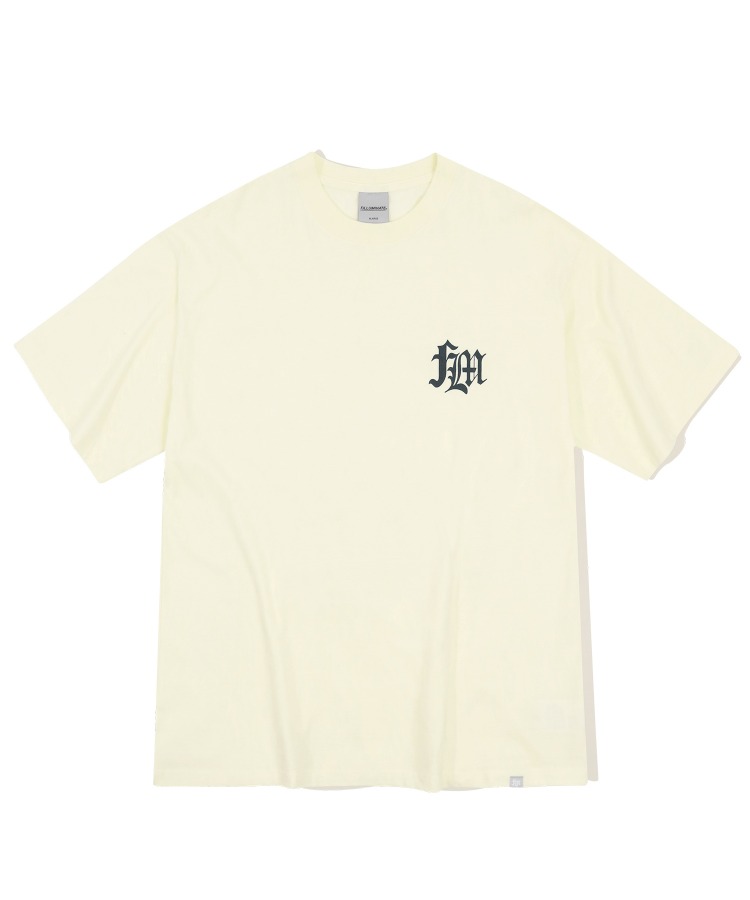 오버핏 시그니처 티셔츠-크림-FILLUMINATE