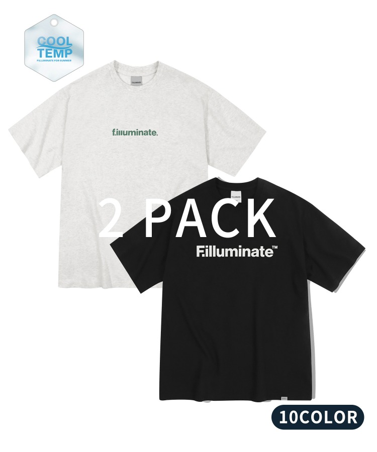 [패키지] 오버핏 솔리드 로고 + 베이직 로고 티셔츠 2PACK-FILLUMINATE