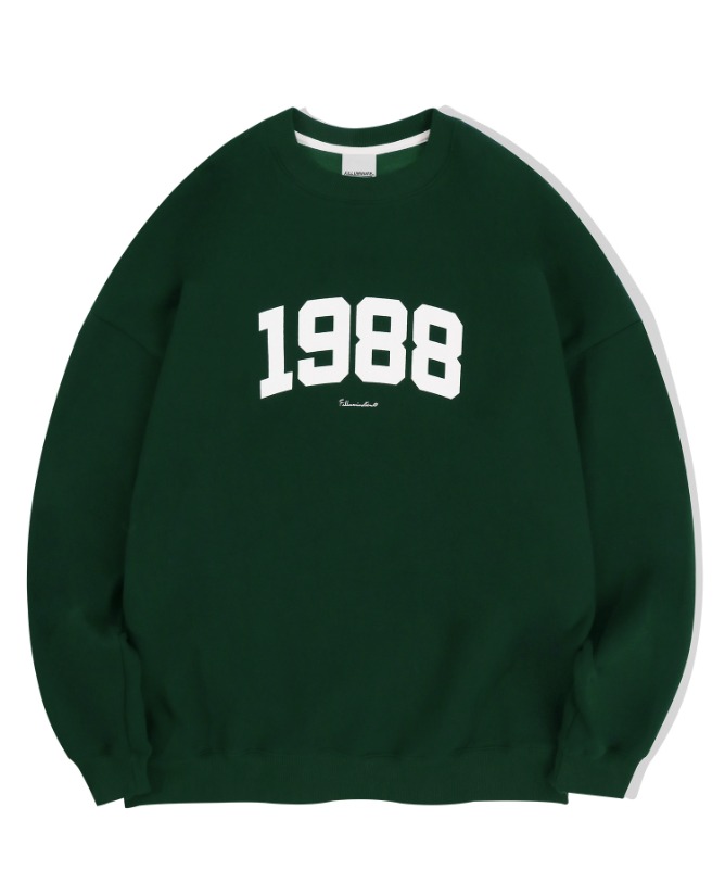 [2월 27일 논기모 예약배송] 오버핏 1988 스웨트 셔츠-그린-FILLUMINATE