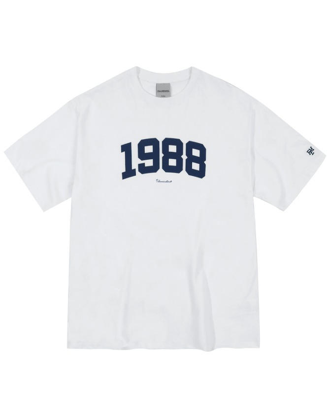 오버핏 1988 커시브 티셔츠-화이트-FILLUMINATE
