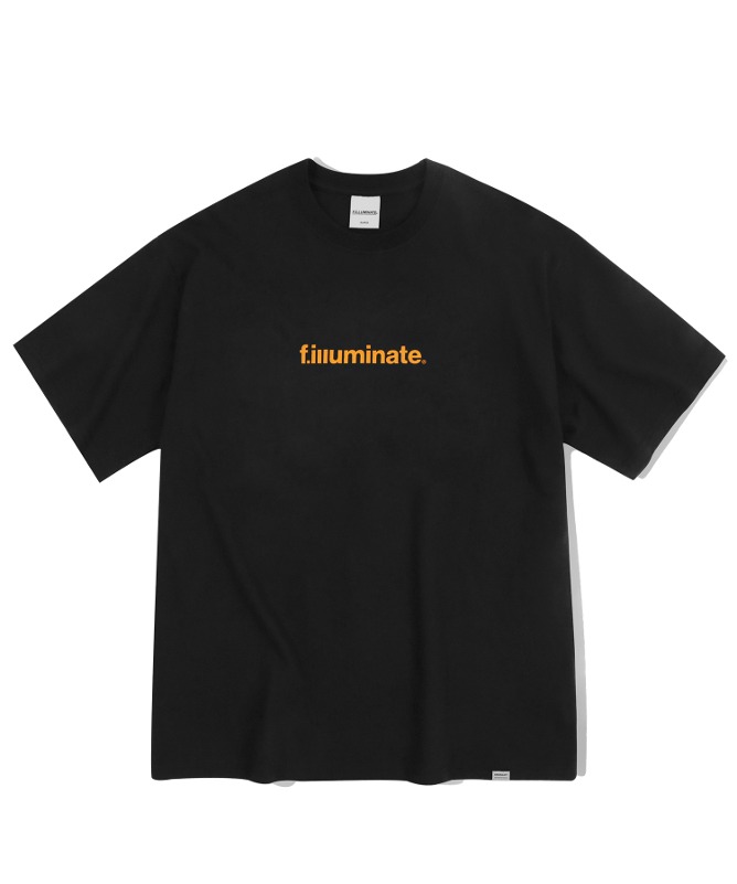 오버핏 베이직 로고 티셔츠-블랙-FILLUMINATE