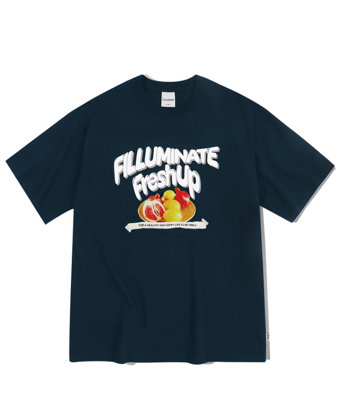 오버핏 프루티지 티셔츠-네이비-FILLUMINATE