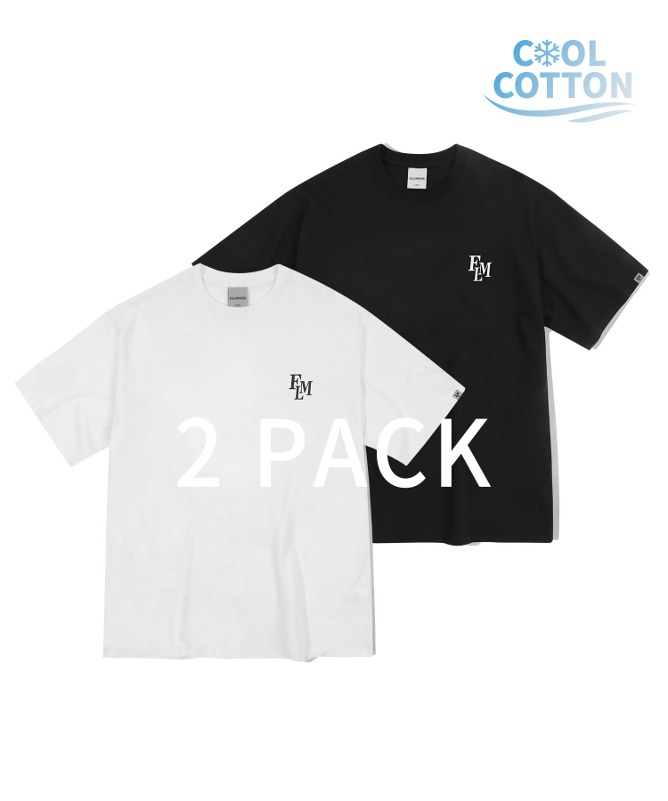 [2-PACK]쿨 코튼 FLM 로고 티셔츠-FILLUMINATE