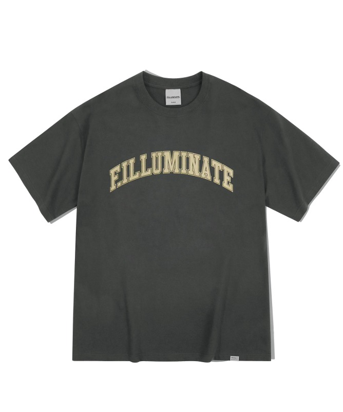 오버핏 엠보우 로고 티셔츠-차콜-FILLUMINATE