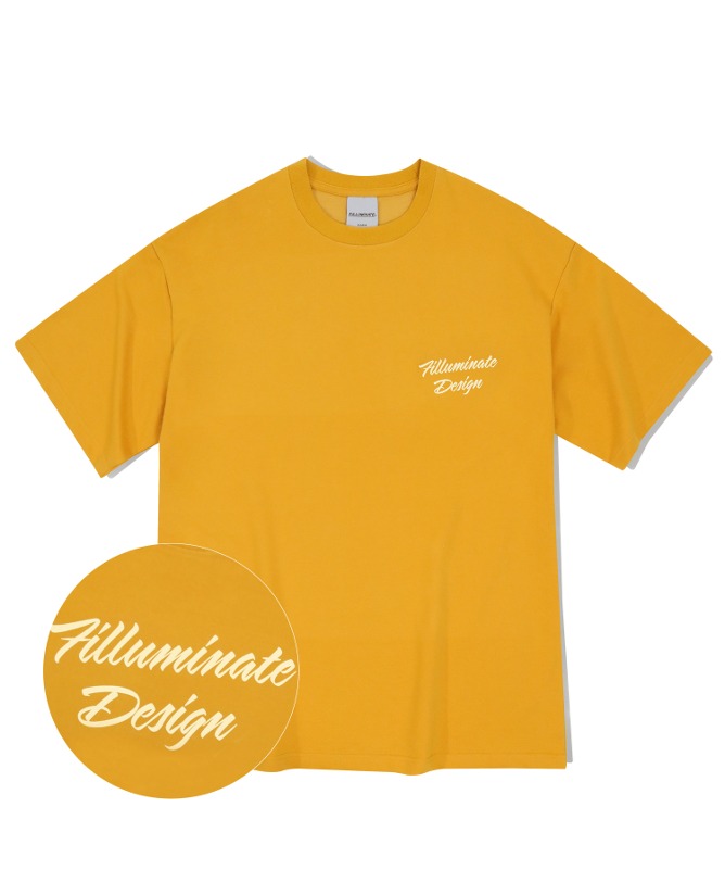 오버핏 플러피 로고 티셔츠-옐로우-FILLUMINATE