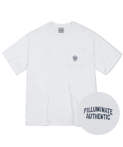 오버핏 포켓 코인 티셔츠-화이트-FILLUMINATE