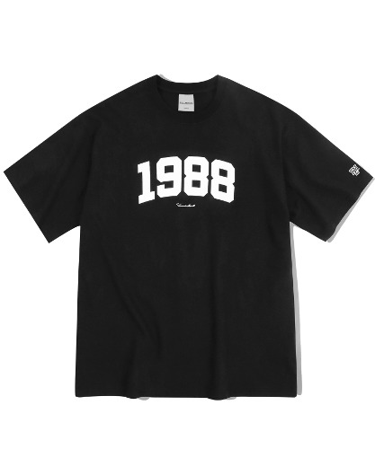 오버핏 1988 커시브 티셔츠-블랙-FILLUMINATE