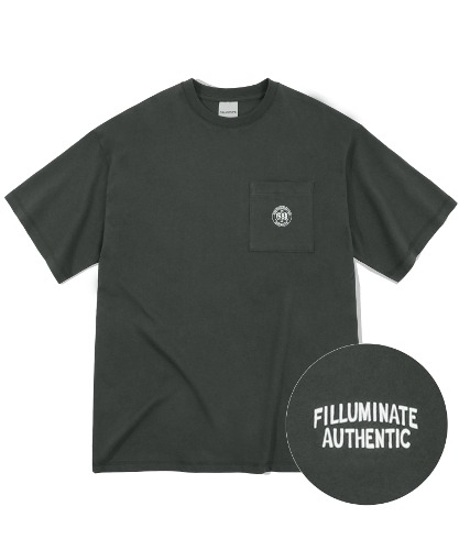 오버핏 포켓 코인 티셔츠-차콜-FILLUMINATE