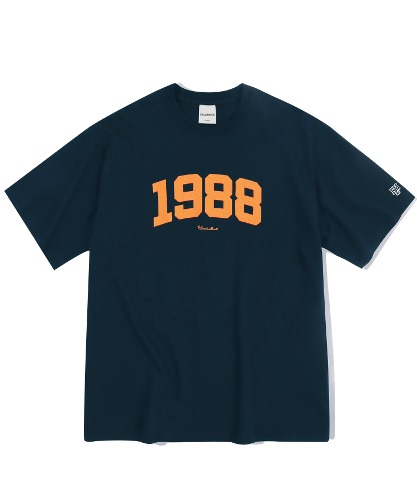 오버핏 1988 커시브 티셔츠-네이비-FILLUMINATE