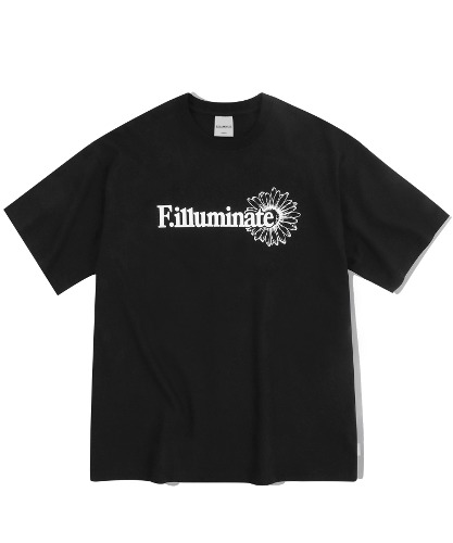 오버핏 페탈 티셔츠-블랙-FILLUMINATE