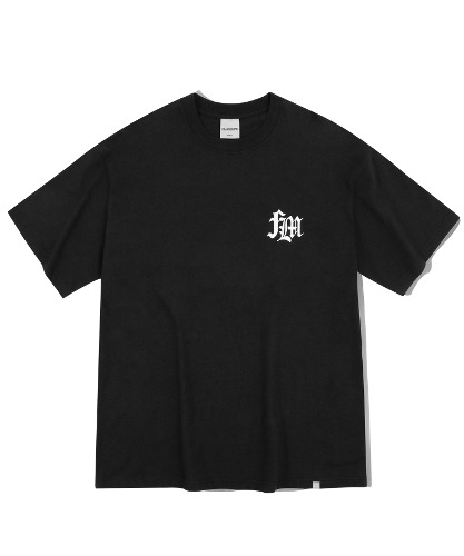 오버핏 시그니처 티셔츠-블랙-FILLUMINATE