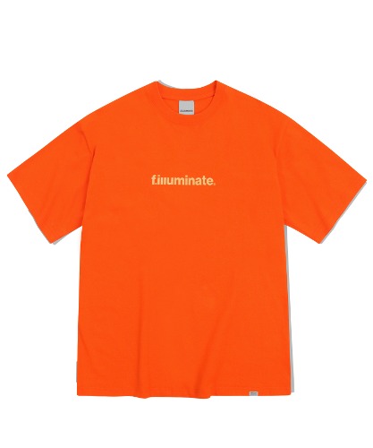 오버핏 베이직 로고 티셔츠-오렌지-FILLUMINATE