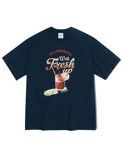 오버핏 피치 크러쉬 티셔츠-네이비-FILLUMINATE
