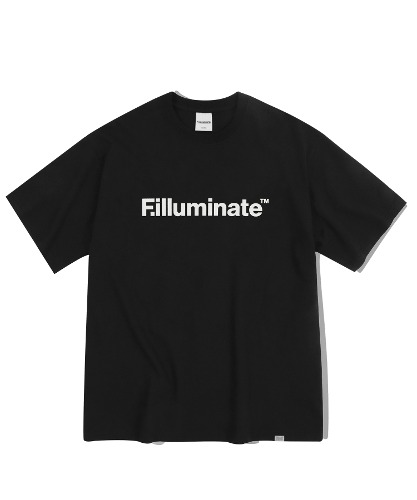 오버핏 솔리드 로고 티셔츠-블랙-FILLUMINATE