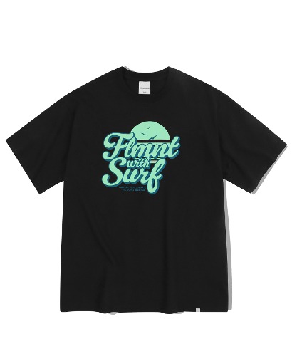 오버핏 선셋 로고 티셔츠-블랙-FILLUMINATE