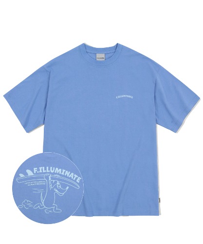오버핏 서프 도지 티셔츠-블루-FILLUMINATE
