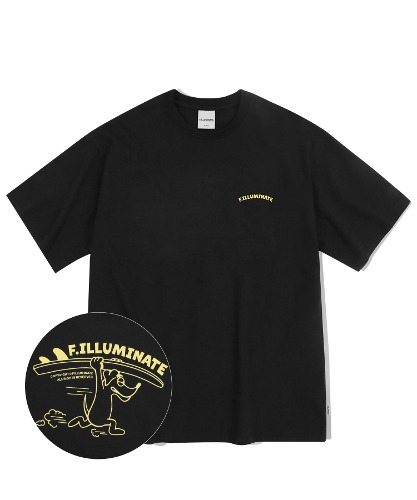 오버핏 서프 도지 티셔츠-블랙-FILLUMINATE