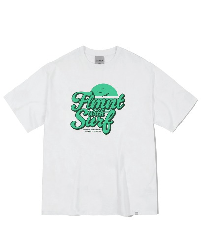 오버핏 선셋 로고 티셔츠-화이트-FILLUMINATE