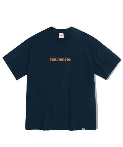 오버핏 베이직 로고 티셔츠-네이비-FILLUMINATE
