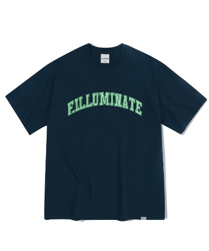 오버핏 엠보우 로고 티셔츠-네이비-FILLUMINATE